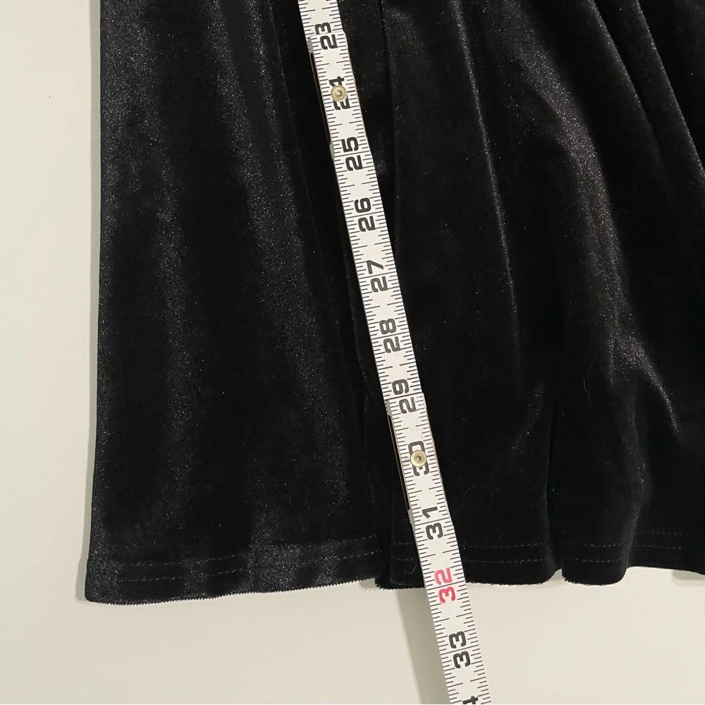 Black Velvet Bustier Babydoll Dress Regency Square Neck Blu Pepper Medium